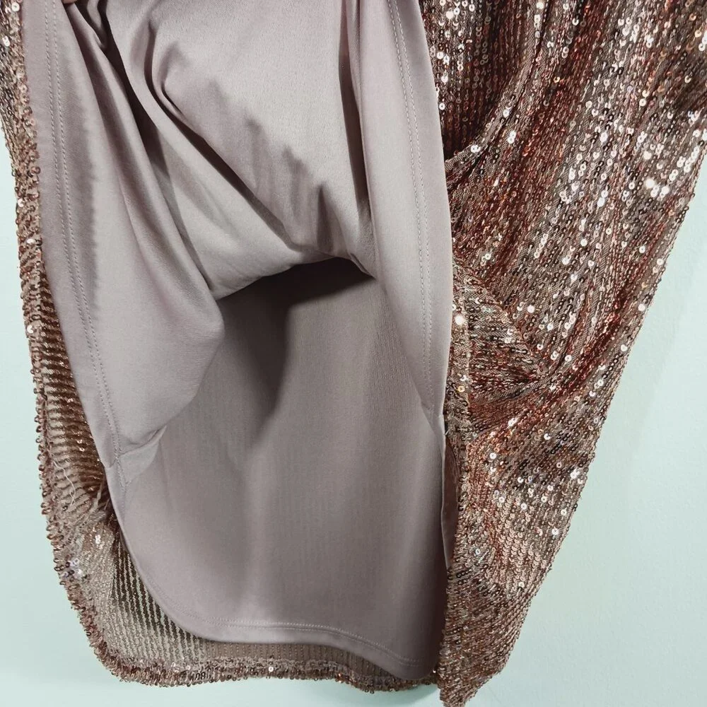 DKNY, Sleeveless Sequin Top, Dusty Pink, Size Large, Glam, Sparkly, Party - Picture 10 of 16
